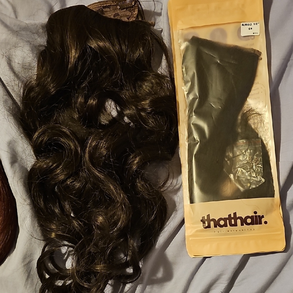 Dark Brown Halo Hair Extensions, 2 Pc